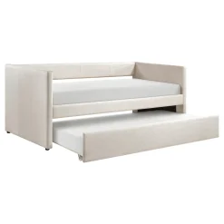 Walker Edison | Contemporary Modern Upholstered Twin Trundle Daybed