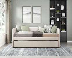 Walker Edison | Contemporary Modern Upholstered Twin Trundle Daybed