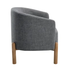 Walker Edison | Contemporary Style Accent Chair with Solid Wood Legs