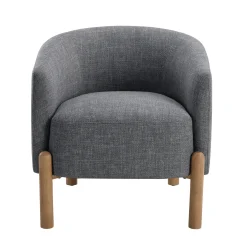 Walker Edison | Contemporary Style Accent Chair with Solid Wood Legs