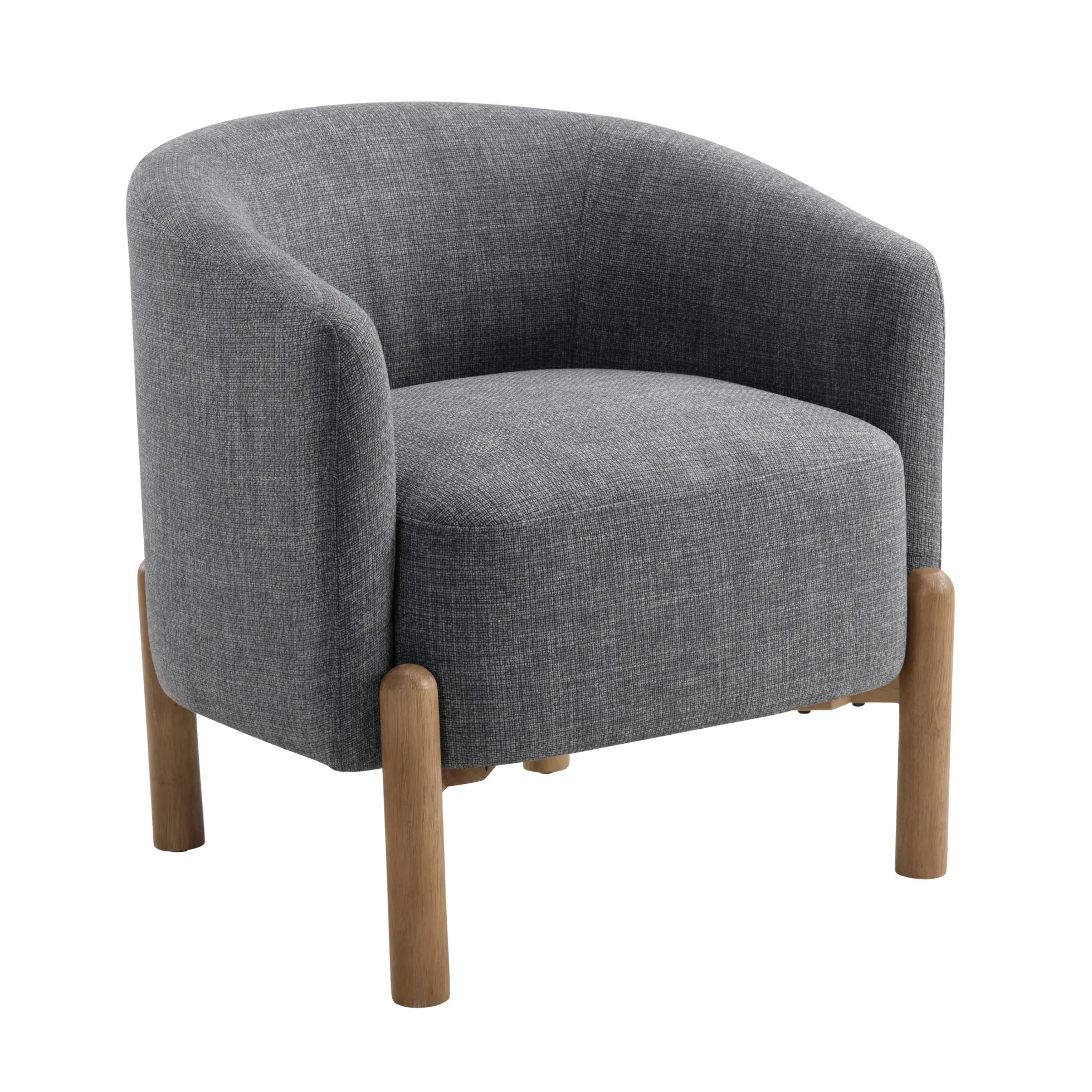 Walker Edison | Contemporary Style Accent Chair with Solid Wood Legs