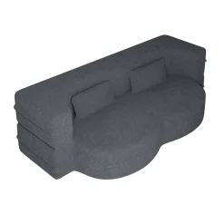 Walker Edison | Convertible Modern Teddy Floor Full Size Sofa Bed with Pillows