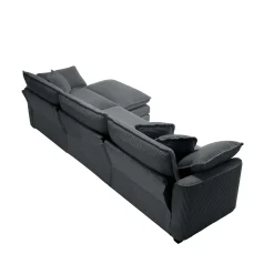 Walker Edison | Corduroy Cloud Plush Sectional Sofa with Ottoman
