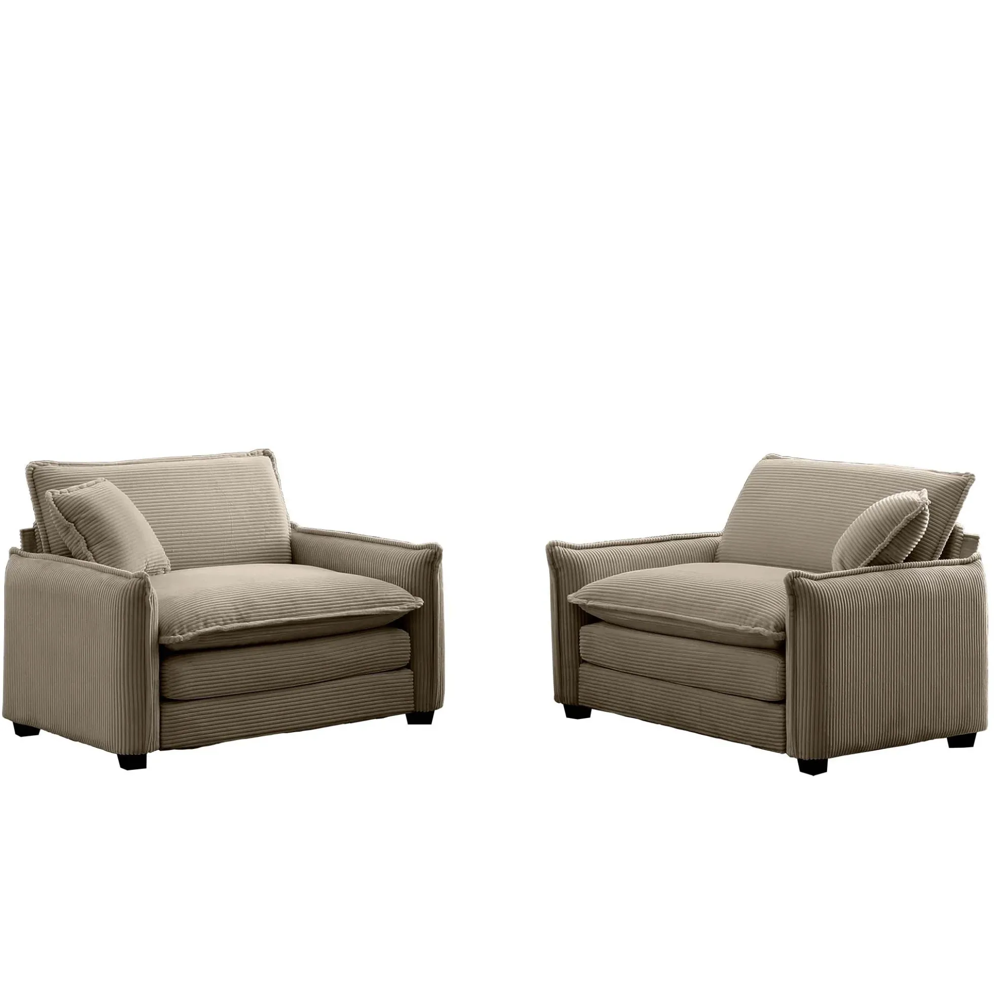 Walker Edison | Corduroy Cloud Deep Seated Accent Sofa Chairs