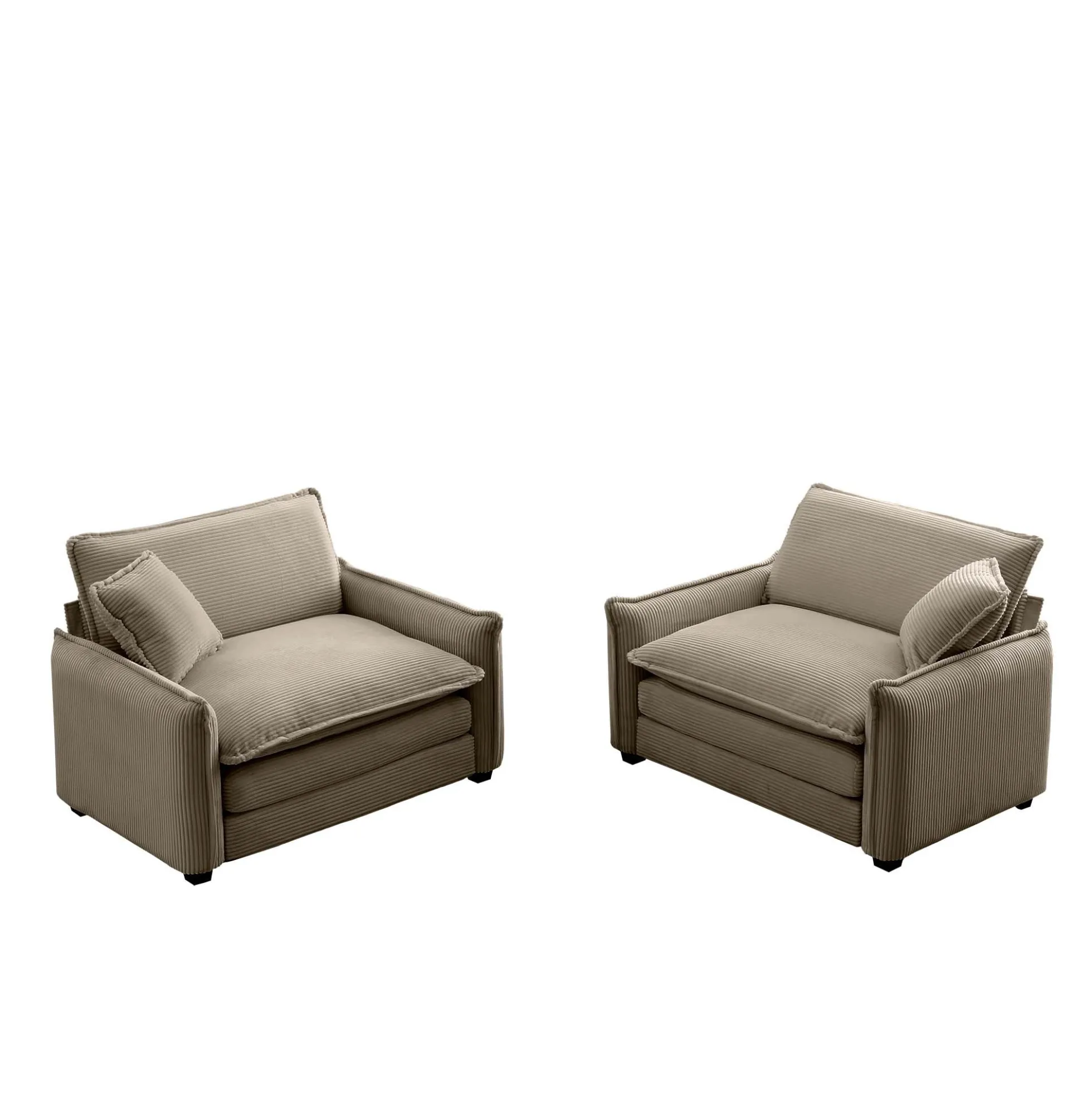 Walker Edison | Corduroy Cloud Deep Seated Accent Sofa Chairs