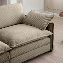 Walker Edison | Corduroy Cloud Deep Seated Accent Sofa Chairs