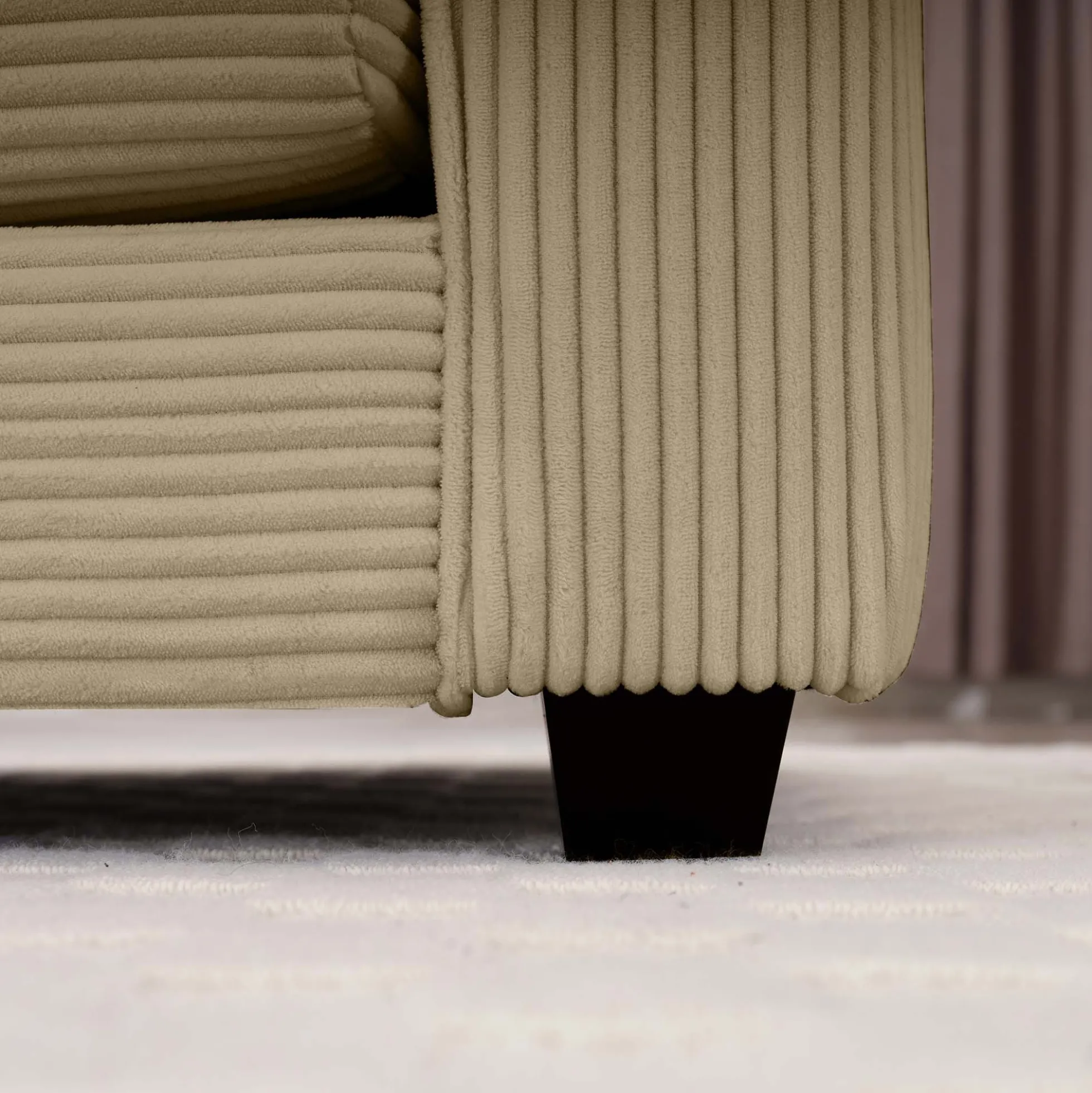 Walker Edison | Corduroy Deep Seat Sofa Chair with Ottoman