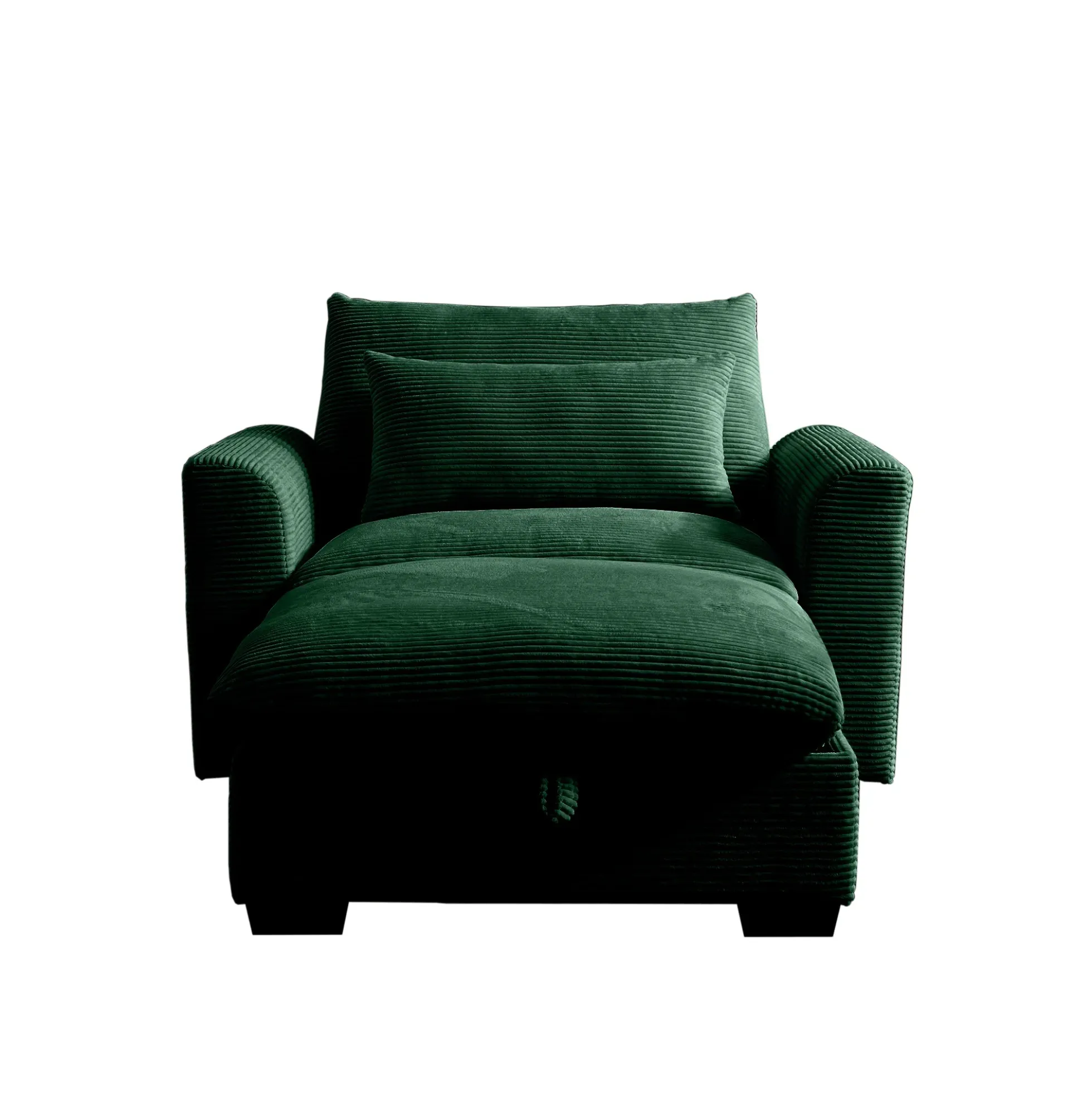 Walker Edison | Corduroy Deep Seat Accent Chair with Storage Ottoman