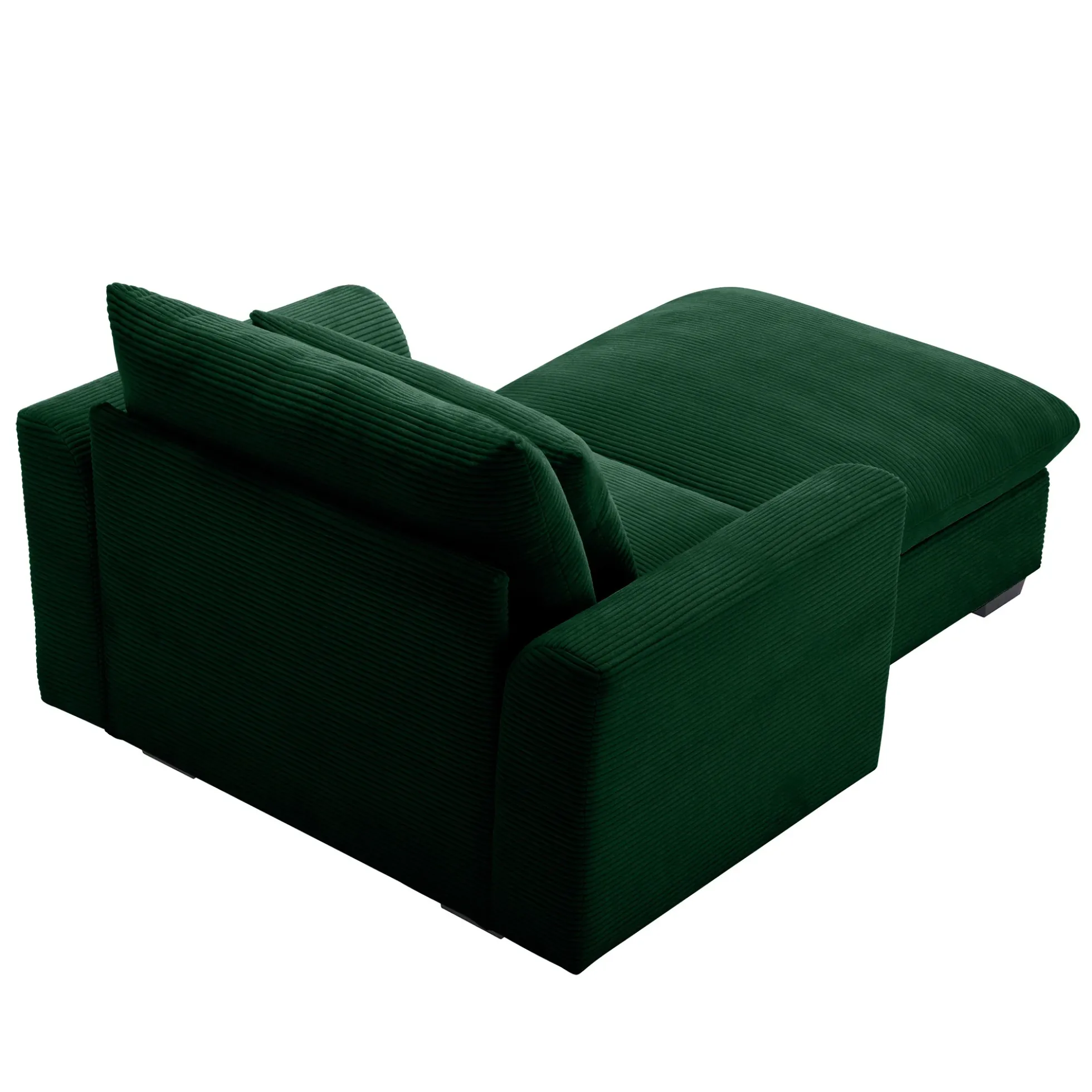 Walker Edison | Corduroy Deep Seat Accent Chair with Storage Ottoman