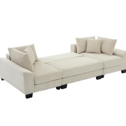 Walker Edison | Corduroy Pull Out 114' Sleeper Sofa Bed