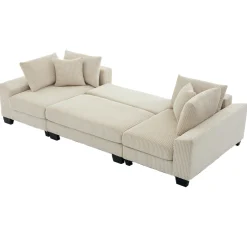 Walker Edison | Corduroy Pull Out 114' Sleeper Sofa Bed