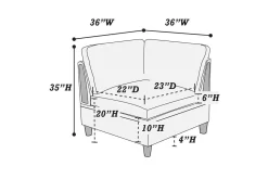 Walker Edison | Corner 5 Piece Modular Sofa Set with Ottoman