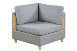 Walker Edison | Corner 5 Piece Modular Sofa Set with Ottoman