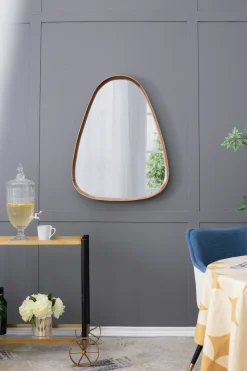 Walker Edison | Curve Design Wood Mirror