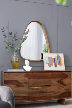 Walker Edison | Curve Design Wood Mirror
