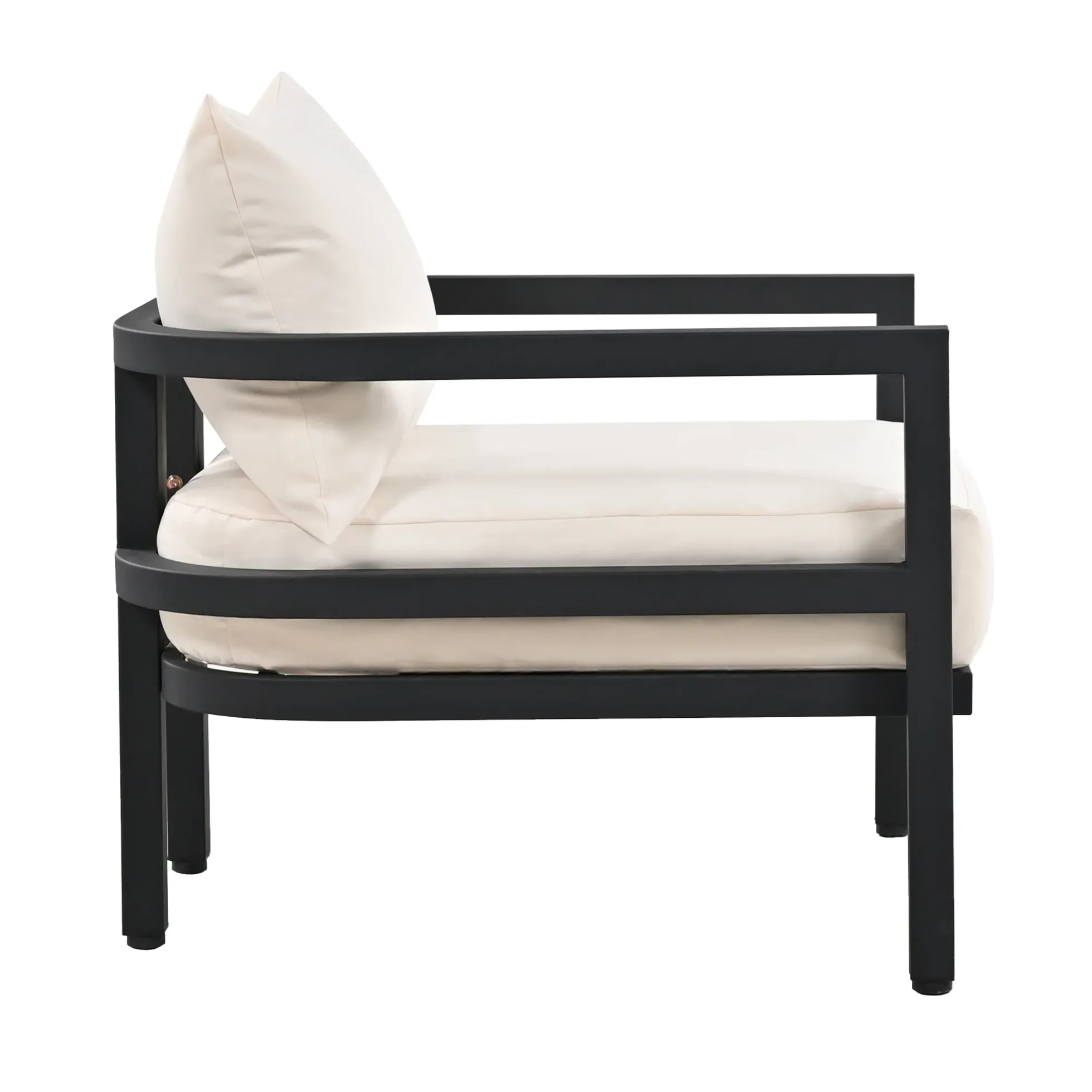 Walker Edison | Curve Design Steel Outdoor Sofa Set