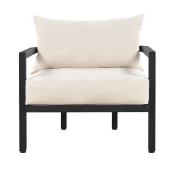 Walker Edison | Curve Design Steel Outdoor Sofa Set