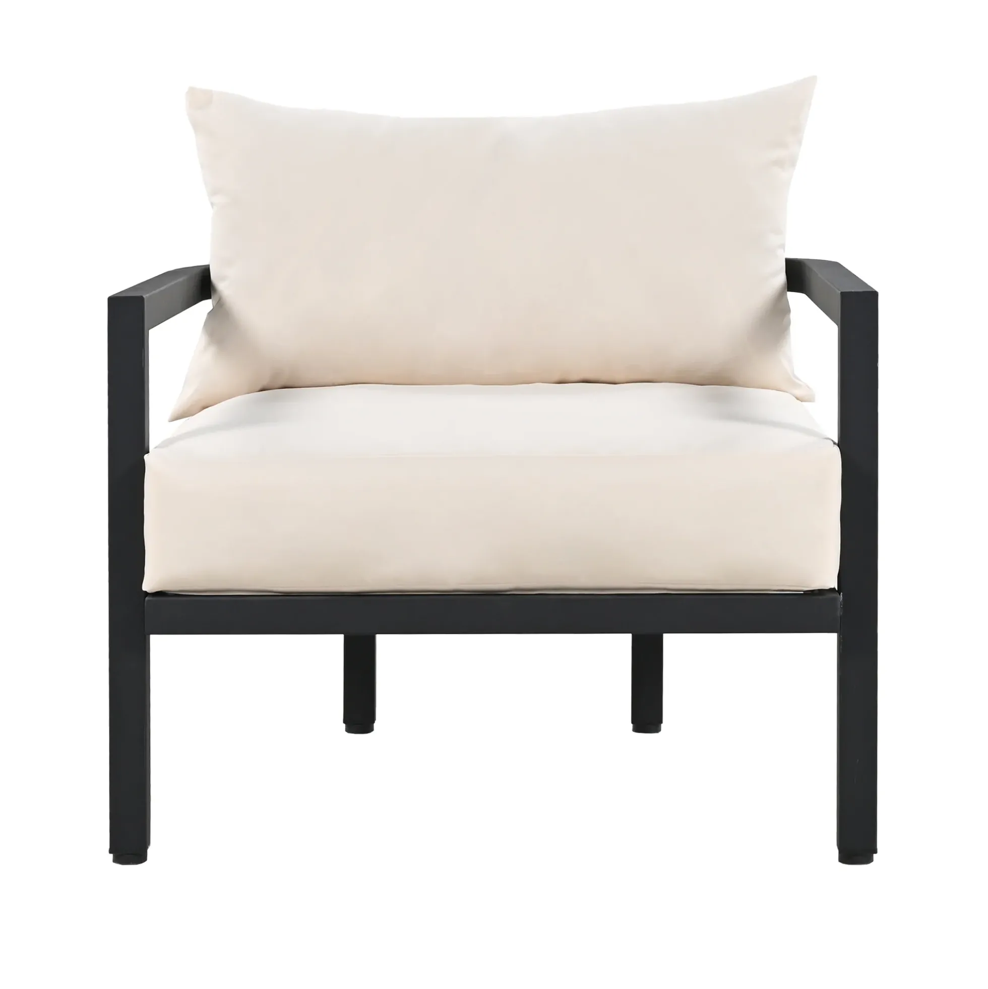 Walker Edison | Curve Design Steel Outdoor Sofa Set