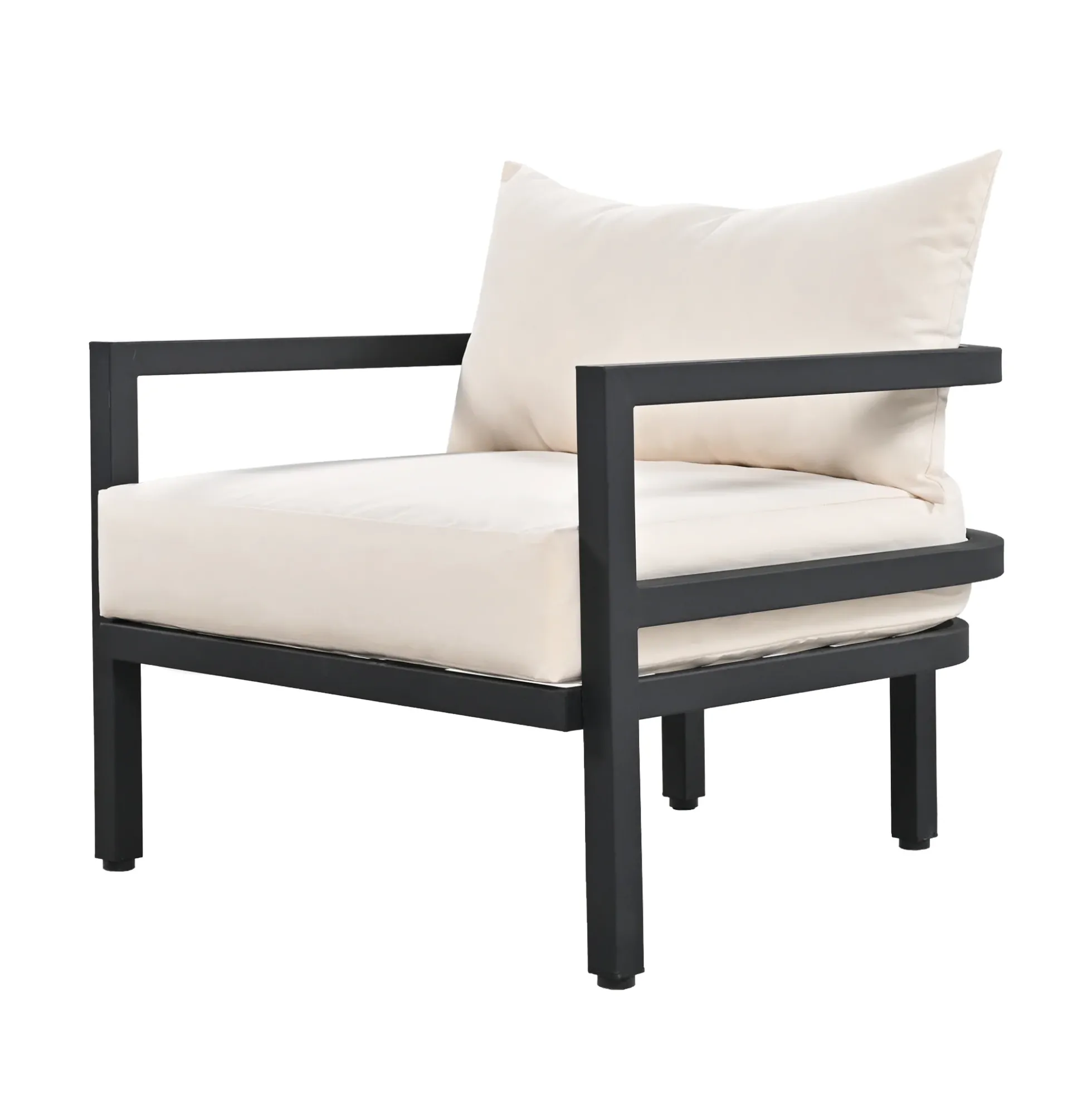 Walker Edison | Curve Design Steel Outdoor Sofa Set