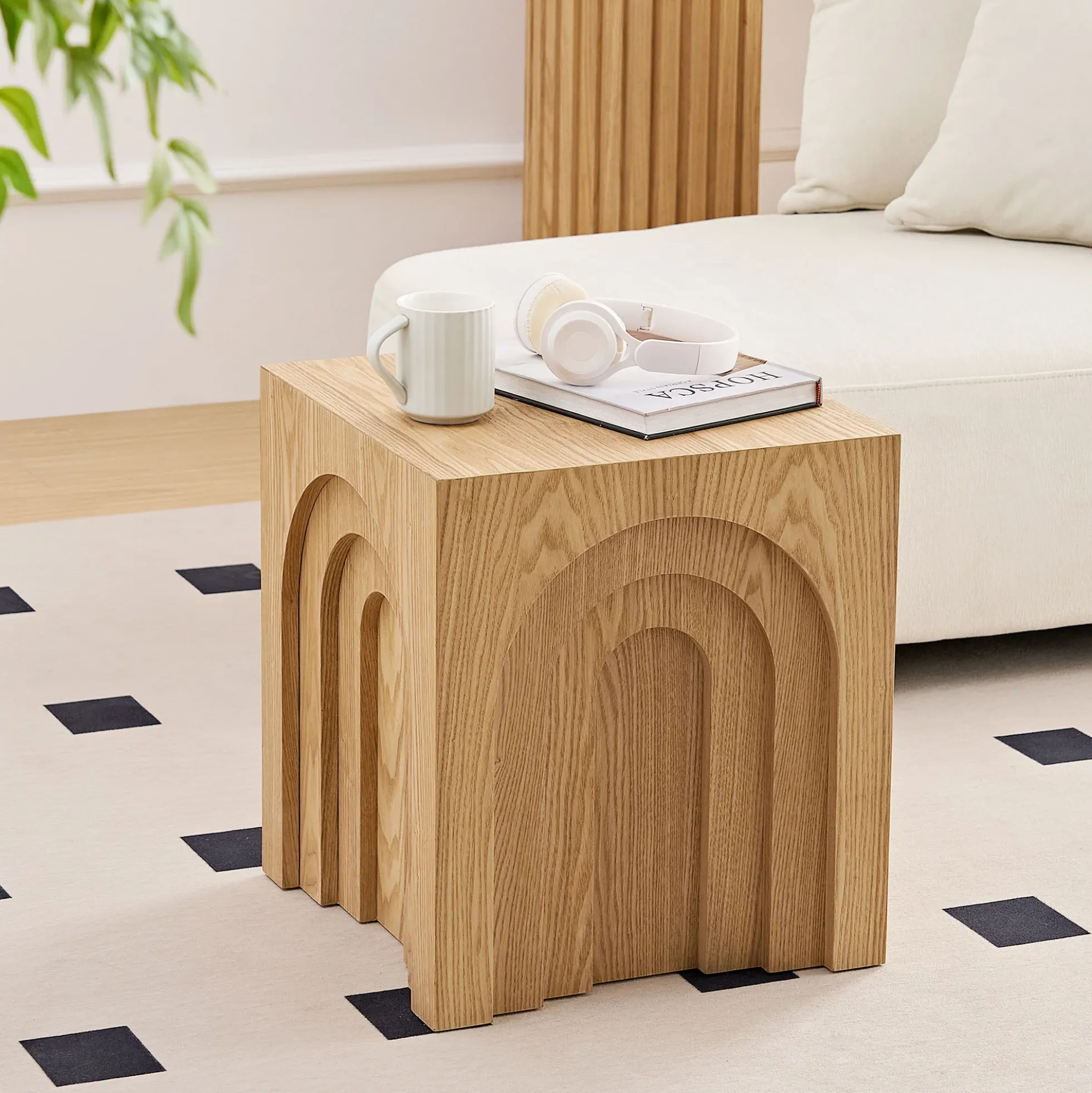 Walker Edison | Curve Design Square Side Table