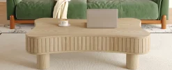 Walker Edison | Curve Design Reeded Lift Top Coffee Table and Desk