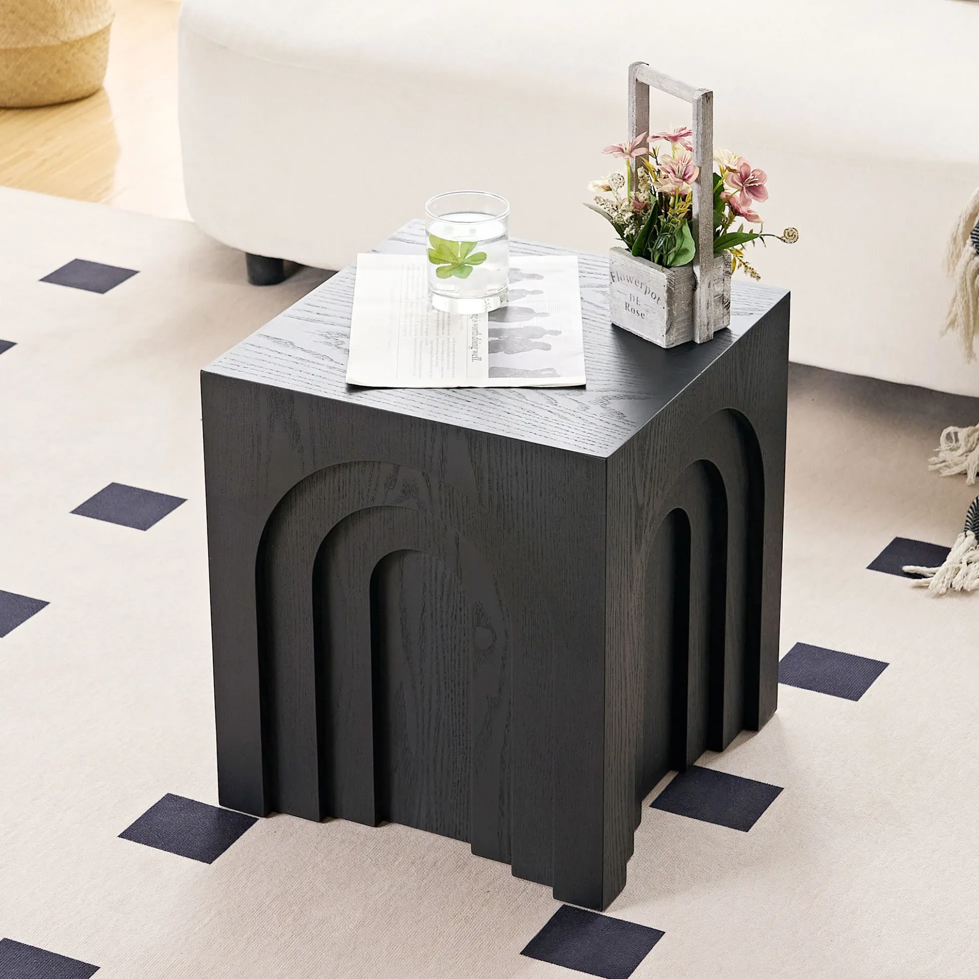 Walker Edison | Curve Design Square Side Table