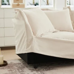 Walker Edison | Deep Seat Slipcovered Accent Chair Set