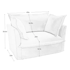 Walker Edison | Deep Seat Slipcovered Accent Chair Set