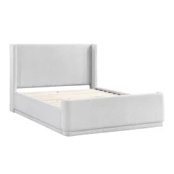 Walker Edison | Elegant Wingback Headboard Queen Platform Bed