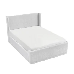 Walker Edison | Elegant Wingback Headboard Queen Platform Bed