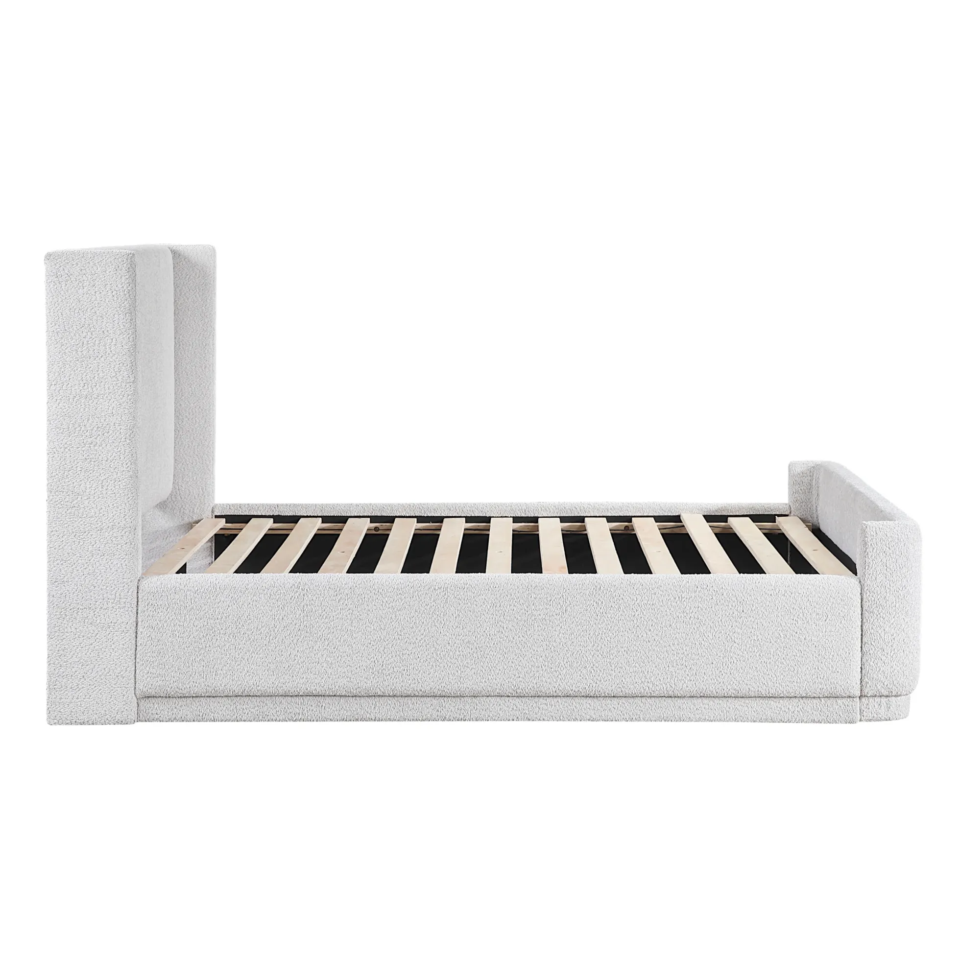 Walker Edison | Elegant Wingback Headboard Queen Platform Bed