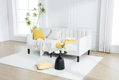 Walker Edison | Elena Twin Size Ivory Boucle Upholstered Daybed