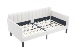 Walker Edison | Elena Twin Size Ivory Boucle Upholstered Daybed