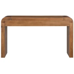 Walker Edison | Entryway Fluted Curve Design Console/Desk Table with Drawers