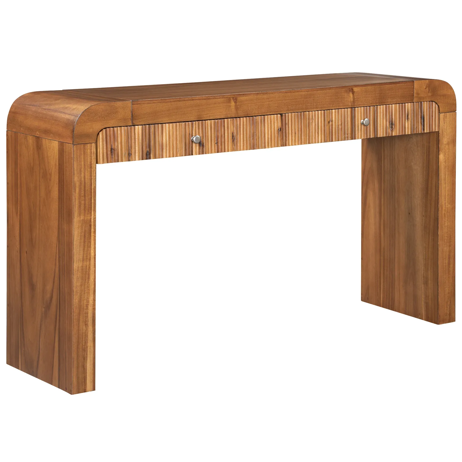 Walker Edison | Entryway Fluted Curve Design Console/Desk Table with Drawers