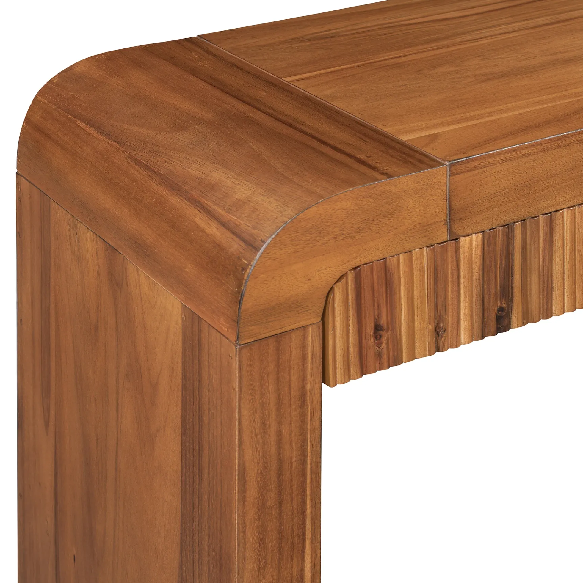 Walker Edison | Entryway Fluted Curve Design Console/Desk Table with Drawers
