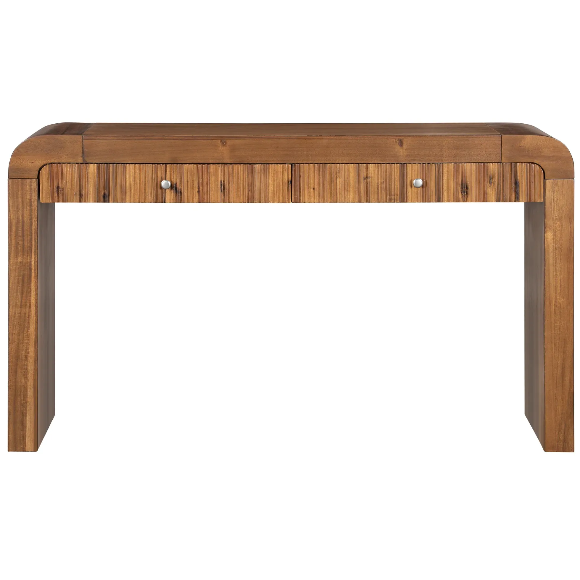 Walker Edison | Entryway Fluted Curve Design Console/Desk Table with Drawers