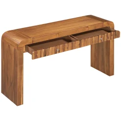 Walker Edison | Entryway Fluted Curve Design Console/Desk Table with Drawers