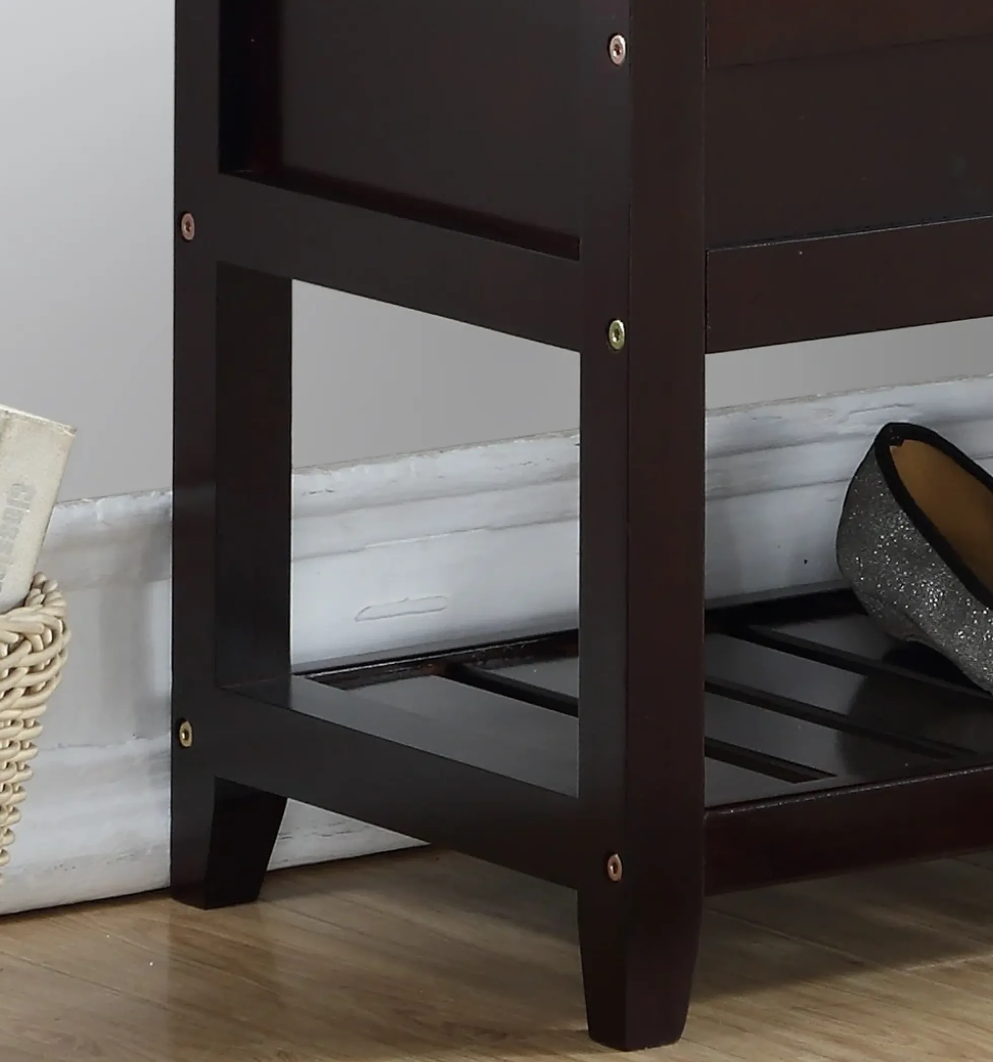 Walker Edison | Entryway Seating Bench with Shoe Storage
