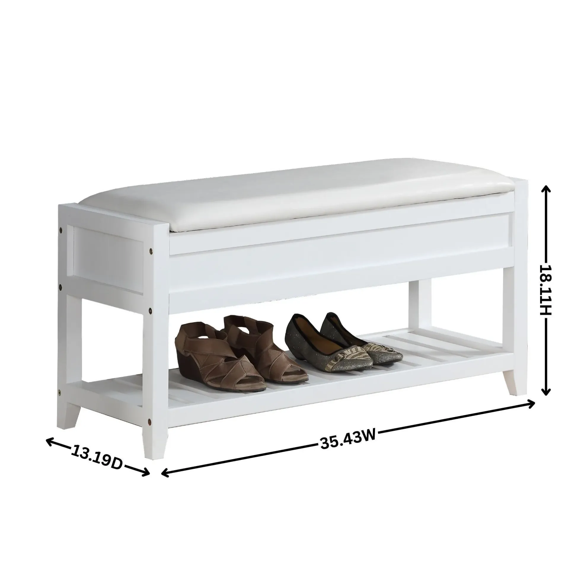 Walker Edison | Entryway Seating Bench with Shoe Storage