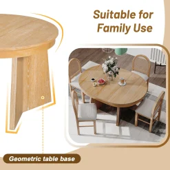 Walker Edison | Extendable 5-Piece Round Dining Table Set for 4