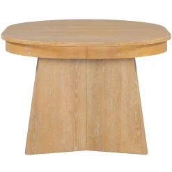Walker Edison | Extendable 5-Piece Round Dining Table Set for 4