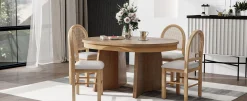 Walker Edison | Extendable 5-Piece Round Dining Table Set for 4