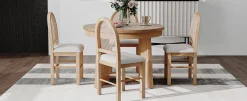 Walker Edison | Extendable 5-Piece Round Dining Table Set for 4