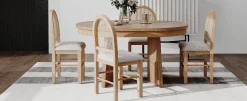 Walker Edison | Extendable 5-Piece Round Dining Table Set for 4