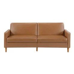 Walker Edison | Faux Leather Convertible Sleeper Sofa