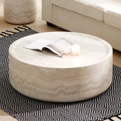Walker Edison | Faux Marble Pattern Modern Coffee Table
