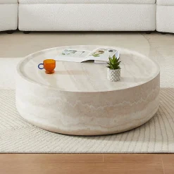 Walker Edison | Faux Marble Pattern Modern Coffee Table