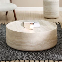 Walker Edison | Faux Marble Pattern Modern Coffee Table