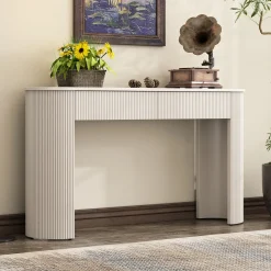 Walker Edison | Fluted Design Modern Console Entryway Table with Storage